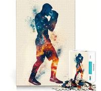 Rompecabezas de 1000 Piezas con Siluetas de Galaxias boxeadoras,Corte Exacto,Juego de lógica,Juego para Relajarse,decoración navideña para el hogar 38x26cm