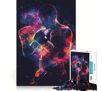 Rompecabezas de 1000 Piezas con Siluetas de Galaxias de Boxeo,Arte de Ajuste, Actividad de Juego Inteligente,Juego Divertido para el Tiempo Libre,Regalo de cumpleaños 38x52cm