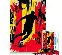 Rompecabezas de 1000 Piezas con Siluetas de Jugadores de fútbol belgas Arte con Bordes definidos Juguete Creativo para desarrollar la Creatividad y divertirse en Navidad Regalo Ideal (38x26cm)
