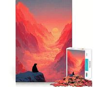 Rompecabezas de 1000 Piezas con Siluetas de Osos,montañas y Puestas de Sol Bordes definidos Decoración Creativa Juguete Divertido para desarrollar la Creatividad Regalo Ideal para Navidad (50x75cm)
