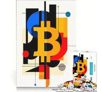 Rompecabezas de 1000 Piezas con símbolos de Bitcoin, Juguetes para armar, Actividades Familiares, con Piezas de Formas aleatorias Que encajan Perfectamente 38x52cm
