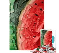 Rompecabezas de 1000 Piezas con símbolos de sandía Actividades Divertidas en casa Juego Educativo de Carreras de Velocidad para Mayores de 14 años (50x75cm)