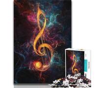 Rompecabezas de 1000 Piezas con símbolos Musicales Coloridos para Adultos con póster y Hoja de Trivia a Juego (50x75cm)