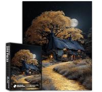 Rompecabezas de 1000 piezas con techo de paja para adultos, escena nocturna mágica, rompecabezas artístico, rompecabezas colorido para decoración del hogar, regalos, rompecabezas familiar, perfecto