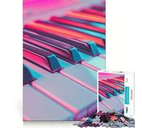 Rompecabezas de 1000 Piezas con Teclas de Piano de neón para Adolescentes Juguete para ejercitar la Mente Fácil de armar Regalo Elegante (50x75cm)