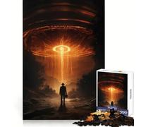 Rompecabezas de 1000 Piezas con temática de abducción alienígena por ovnis, Adolescentes, 1000 Piezas, Recuerdo nítido, Actividad Serena, Uniforme, Corte Alegre, Navidad (38x26cm)