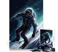 Rompecabezas de 1000 Piezas con temática de astronautas esquiadores y Planetas para Adultos Juguete de lógica Mental, antiestrés, Corte Firme, Regalo increíble 38x52cm
