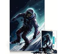 Rompecabezas de 1000 Piezas con temática de astronautas esquiadores y Planetas para Adultos Juguete de lógica Mental, antiestrés, Corte Firme, Regalo increíble 38x52cm