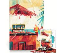 Rompecabezas de 1000 Piezas con temática de Bar de Playa Tropical, Corte preciso, decoración, lógica, Pensamiento, Juego, Tiempo de Juego Tranquilo, decoración navideña, Regalo (50x75cm)