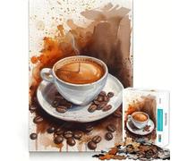 Rompecabezas de 1000 Piezas con temática de café Relajante para Adultos Mejora la Memoria Divertido y Relajante Bordes Afilados Regalo Ideal para Las Fiestas (50x75cm)