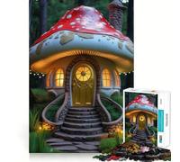 Rompecabezas de 1000 piezas con temática de casa de setas en el bosque Ideal para ejercitar la memoria Bordes lisos que encajan a la perfección Una forma divertida de llenar los ratos libres (38x52cm)