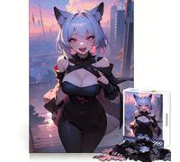 Rompecabezas de 1000 Piezas con temática de Chicas Anime en la Ciudad, Ideal para el Desarrollo Cerebral, fácil de Limpiar y armar Regalo navideño Ideal (38x26cm)
