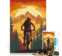 Rompecabezas de 1000 Piezas con temática de Ciclismo de montaña para Adolescentes Rompecabezas fácil de armar Ocio Impecable Regalo Ideal para Navidad (50x75cm)