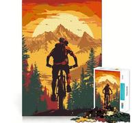 Rompecabezas de 1000 Piezas con temática de Ciclismo de montaña para Adultos Rompecabezas Suave para Relajarse Imagen para armar Artículo de Santa Claus (38x26cm)