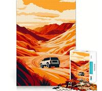Rompecabezas de 1000 Piezas con temática de Desierto Todoterreno,Arte Minimalista,Juego de Juntas limpias,Juego Inteligente,Regalo para Relajarse y Disfrutar,decoración navideña (38x26cm)