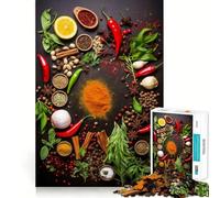 Rompecabezas de 1000 Piezas con temática de Especias, Comida y Cocina para Adolescentes Juguete Que desafía la Mente Diversión compartida Diseño nítido y Sorprendente 50x75cm