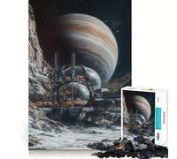 Rompecabezas de 1000 Piezas con temática de estación Espacial en un Planeta alienígena para Adolescentes Ideal para Relajarse, divertirse y Disfrutar Temporada 50x75cm