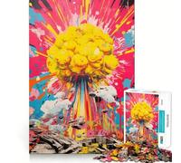 Rompecabezas de 1000 Piezas con temática de explosión Nuclear para Adultos Juego Inteligente de Rompecabezas Divertido Montaje de imágenes Regalo de Temporada (38x26cm)