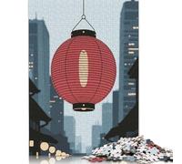 Rompecabezas de 1000 Piezas con temática de farolillos japoneses en paisajes urbanos para Adultos, Adolescentes y Juegos Familiares de Madera. 1000 Piezas (75x50cm).