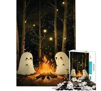 Rompecabezas de 1000 Piezas con temática de fogata fantasmal Divertidos Juegos Que desafían la Inteligencia Cerebral Juguetes adictivos Regalos para Hombres y Mujeres Divertidos y con Humor (38x26cm)