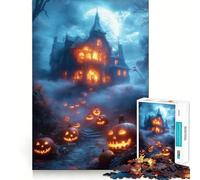 Rompecabezas de 1000 Piezas con temática de Halloween Casa tenebrosa con Calabazas talladas Ideal para Adolescentes ejercita la Mente y entretiene Un Regalo Original Tiempo Libre