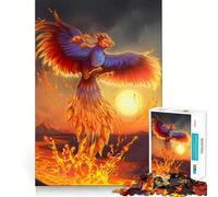Rompecabezas de 1000 Piezas con temática de la mitología del Fénix y el Fuego, Ideal para Adolescentes Juguete Estimulante para el Cerebro, Relajante (38x52cm)