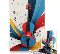 Rompecabezas de 1000 Piezas con temática de música de violín para Adultos Diversión para Entrenar la Mente Piezas sin Rebabas y de Corte Limpio Actividad para Compartir en Familia (38x26cm)