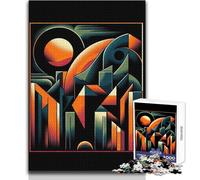 Rompecabezas de 1000 Piezas con temática de Puesta de Sol Urbana mística para Adolescentes, Juego de Aprendizaje de Pensamiento estratégico, Regalo Ideal para Cualquier Evento, tamaño 38x26cm