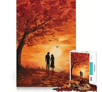 Rompecabezas de 1000 Piezas con temática de Romance otoñal,Corte Suave,Juego Mental,Regalo para un Momento de Juego Relajante,Pieza de Arte navideña (38x52cm)