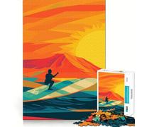 Rompecabezas de 1000 Piezas con temática de Windsurf,Playa y Naturaleza para Adultos Ideal para Mejorar la Mente Juego con Corte láser para un Ajuste Diversión Familiar Nocturna (38x26cm)
