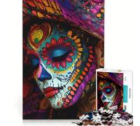 Rompecabezas de 1000 Piezas con temática del Día de Muertos: Pintura Facial, Juegos relajantes, interacción Entre Padres e Hijos, Regalos para Amigos y Familiares 38x26cm