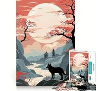 Rompecabezas de 1000 Piezas con temática Retro de Animales y Estilo japonés para Adolescentes Ideal para Mejorar la Memoria, Relajarse, Jugar con precisión y Crear un Look Elegante (38x26cm)