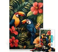 Rompecabezas de 1000 Piezas con tucanes Tropicales, decoración de Corte preciso, Juego Mental, Regalo, Tiempo de Juego Relajante, Actividad de cumpleaños (38x26cm)