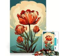Rompecabezas de 1000 Piezas con Tulipanes en Plena floración, Bordes definidos, decoración Elegante, Juego cognitivo, Juguete fácil de Usar, Divertido, Ocio (50x75cm)