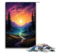 Rompecabezas de 1000 Piezas con un Colorido Amanecer psicodélico en el Espacio Ideal para Adultos Parejas y Adolescentes a Partir de 14 años (tamaño 75 x 50 cm)