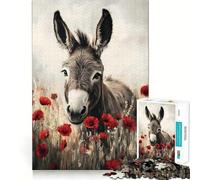 Rompecabezas de 1000 Piezas con un Hermoso Burro Que Encaja Perfectamente Juego cognitivo Regalo Ideal para divertirse en un Ambiente Acogedor Escena navideña Arte (38x26cm)