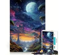 Rompecabezas de 1000 Piezas con un Hermoso Cielo Nocturno y Bordes Juego Inteligente,desafío Divertido,Juego Lento,diversión,Regalo de cumpleaños (38x26cm)