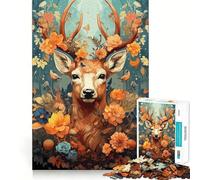 Rompecabezas de 1000 Piezas con un Hermoso Ciervo psicodélico,Juego de articulación precisa,Juguete cognitivo,Juego de Tiempo Libre,Regalo Divertido de Navidad (50x75cm)