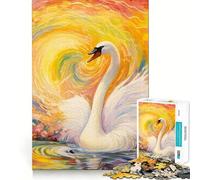 Rompecabezas de 1000 Piezas con un Hermoso Cisne,articulaciones afiladas,Juego Creativo para ejercitar la Mente,Juego Relajante,Regalo de cumpleaños (38x26cm)