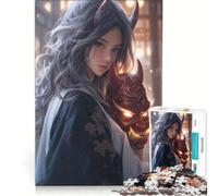 Rompecabezas de 1000 Piezas con un Hermoso Demonio samurái, Ideal para Decorar la Pared, como Regalo de cumpleaños o para Navidad 38x52cm