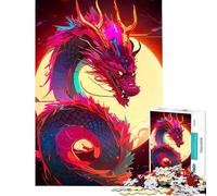 Rompecabezas de 1000 Piezas con un Hermoso dragón Chino Difícil y desafiante Mejora la Memoria Juguetes de decoración para el hogar para Mayores de 14 años 38x26cm