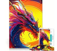 Rompecabezas de 1000 Piezas con un Hermoso dragón Chino y Bordes Lisos Ideal para desarrollar la Mente,divertirse y Pasar un rato Agradable cumpleaños o como pasatiempo (38x52cm)
