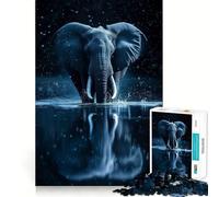 Rompecabezas de 1000 Piezas con un Hermoso Elefante mágico,decoración de Ajuste Limpio,Actividad para la Mente Inteligente,Juego Acogedor,Regalo Divertido de Navidad (38x26cm)