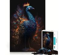 Rompecabezas de 1000 Piezas con un Hermoso Pavo Real,Corte preciso,Arte Creativo,Juego para ejercitar la Mente,Juego fácil,decoración navideña (38x52cm)