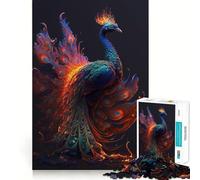 Rompecabezas de 1000 Piezas con un Hermoso Pavo Real,Ideal para Juegos cognitivos,un Regalo Divertido y Acogedor con una Escena navideña (38x52cm)