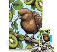 Rompecabezas de 1000 Piezas con un Impresionante pájaro Kiwi, Juego de ingenio, Regalo de cumpleaños, con Piezas de Formas aleatorias Que encajan Perfectamente, 38x52cm