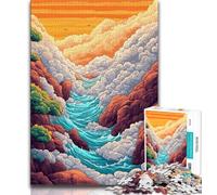 Rompecabezas de 1000 Piezas con un mar de Nubes para Adolescentes Juguetes educativos Que alivian el estrés y facilitan la interacción Entre Padres e Hijos 26x38cm