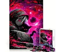 Rompecabezas de 1000 Piezas con un niño de Anime y un Gato en un Paisaje fantástico para Adolescentes Estimulación cognitiva Tiempo Libre Cierre Seguro Regalo Ideal para Navidad (38x26cm)