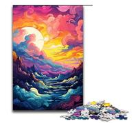 Rompecabezas de 1000 Piezas con un Paisaje psicodélico de Belleza Colorido para Adultos Juego desafiante de Madera de 75 x 50 cm.