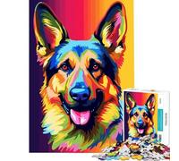 Rompecabezas de 1000 Piezas con un Pastor alemán Feliz Ideal para Juegos educativos desafíos mentales y como Regalo Decorativo Hombres y Mujeres (tamaño 50x75cm)